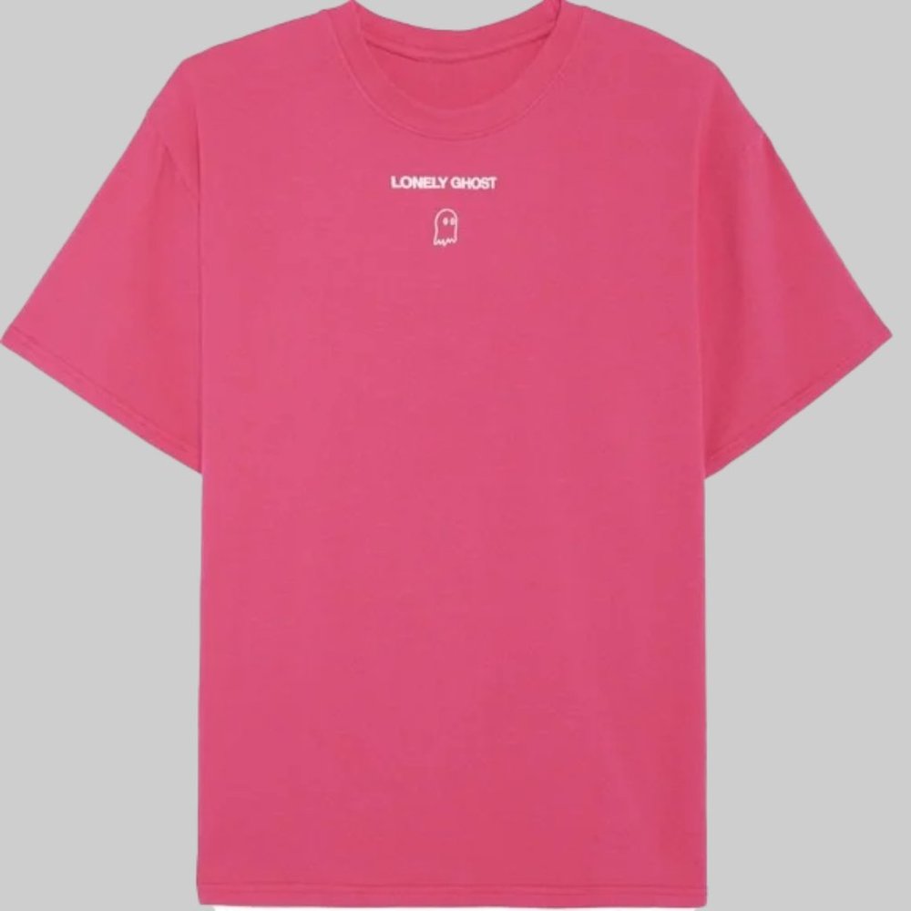 Lonely ghost- Text me Pink with white